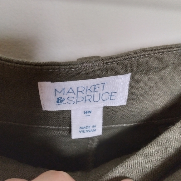Market & Spruce Neutral Olive Green Linen Blend Shorts Size 14W - Picture 10 of 10